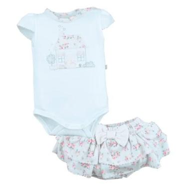 Imagem de Conjunto Body Com Saia Bebê Menina Suedine Estampado Upi Uli, RN