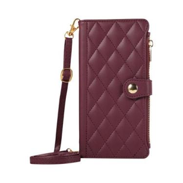 Imagem de Capa De Celular iPhone Com Zíper, Suporte, Compartimentos Para Cartões