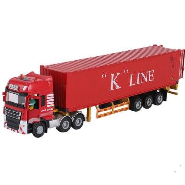 Imagem de Caminhão de contêiner de brinquedo em escala 1:50 para crianças com co