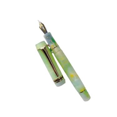 Imagem de AXPTI Caneta-tinteiro acrílica limão ponta longa faca bonita mármore âmbar caneta de tinta escrita escritório negócios novo (09)