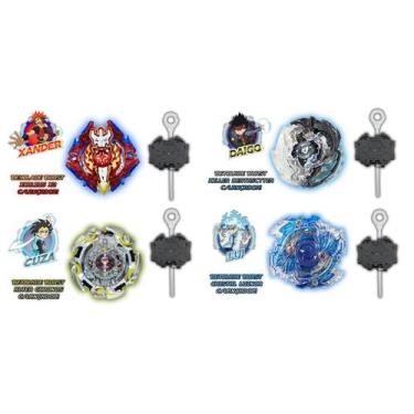 Imagem de Kit 4 Beyblade Burst + 4 Lançadores Beyblade Burst Promo - TD, Xcalius
