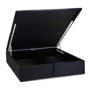 Imagem de Base Para Cama Box Casal Safira com Baú Preto - Ortobom