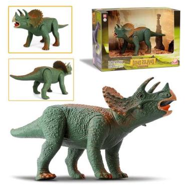 Imagem de Dinossauro Triceratops 29cm Brinquedo Articulado Em Vinil - Silmar Bri