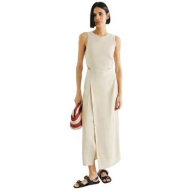 Imagem de Vestido Longo Hering Evasê Com Recorte Assimétrico-Feminino