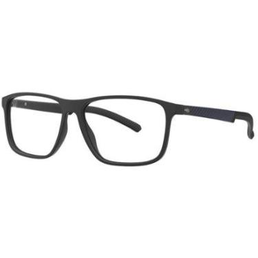 Imagem de Armação de Óculos HB Polytech 0520 - Preto e Efeito Fibra 55-Unissex