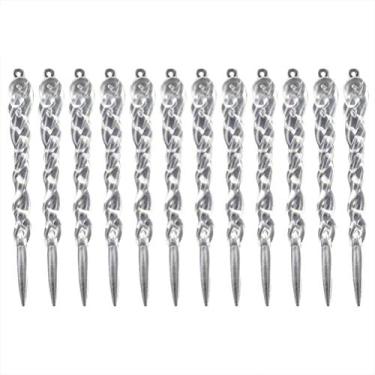 Imagem de Ornamentos de árvore de Natal de acrílico de cristal de 12 peças - Decoração de pendurar com cristal de gelo brilhante de 12 polegadas para férias, inverno, Natal, Ano Novo, decoração de casa