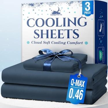 Imagem de SLEEPHORIA Jogo de cama solteiro com 3 peças de refrigeração, roupa de cama com regulação de temperatura para quem dorme quente, lençol de solteiro com bolso profundo para suores noturnos e conforto
