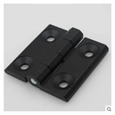 Imagem de Dobradiças de liga de zinco retangular metal alumínio dobradiça dobrável dobradiças de alumínio 40x40 50x50 60x60 dobradiças pretas para ferragens de armário elétrico (cor: 50 x 50 mm)