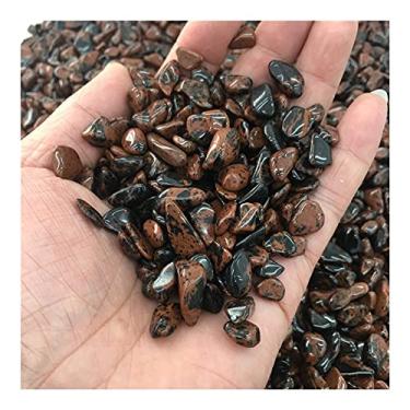 Imagem de Pedra de aquário de pedra de cristal de minério de arenito de obsidiana vermelha natural, pedra decorativa de jardim bonita (tamanho: 500 g)