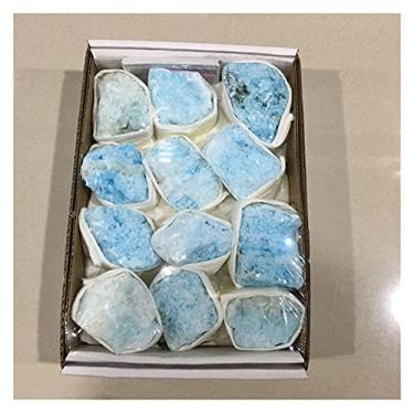 Imagem de Cristal natural áspero novo cristal de quartzo natural pedras preciosas ásperas e minerais pedras brutas como presentes (cor: Aragonita azul)