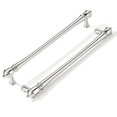 Imagem de khtumeware 1 pacote com 12 polegadas (305 mm) Aparelho central de orifício puxador de armário de níquel polido virbant puxadores de armário sólido resistente ferragens de gaveta adequado para cozinhas