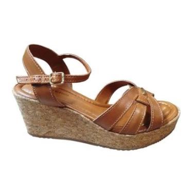 Imagem de Sandália em Couro Anabela Bottero 372808 Caramelo-Feminino