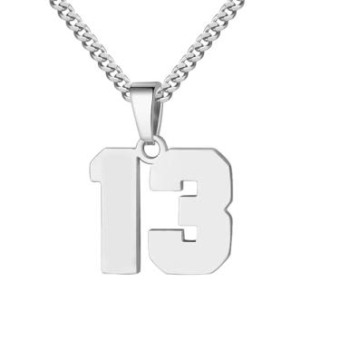 Imagem de Colar com Número Individual em Aço Inoxidável, Corrente de 22 Polegadas, Pingente Numérico Minimalista Unissex, Acessório Versátil para Uso Diário ou Presente