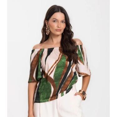 Imagem de Blusa Feminina Ciganinha Infinita Cor Marrom, G, Marrom