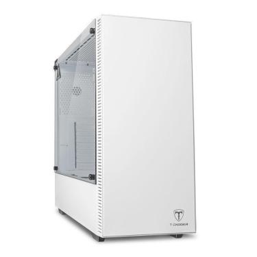 Imagem de Gabinete Gamer T-Dagger Cube White, Mid Tower, Lateral em Vidro, Sem FANs, Branco - T-TGC305W-Unissex