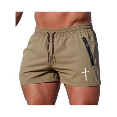 Imagem de Calções De Natação Masculinos De Verão Com Estampa Cruzada, Shorts De 