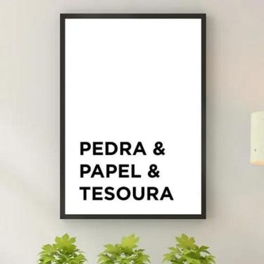 Imagem de Quadro Decorativo Pedra Papel E Tesoura 24X18Cm
