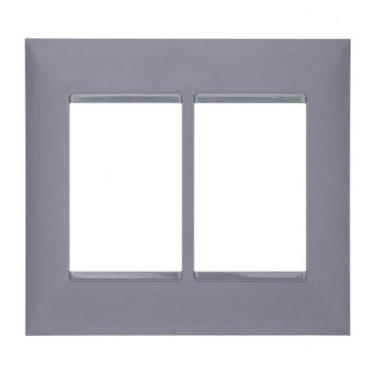 Imagem de Placa 4X4 3+3 Postos Pial Plus+ Legrand Cinza 618516Cz