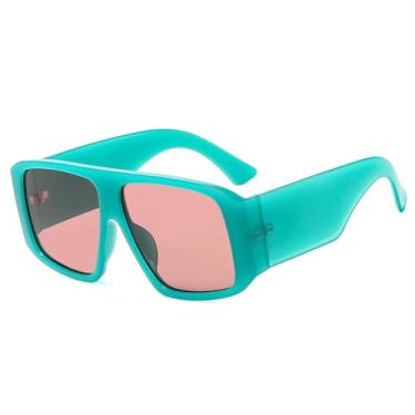 Imagem de Óculos de Sol UV400 - Lentes Jelly Color com Degradê Transparente e Hastes Largas Estilo Punk para Homens e Mulheres, Ideais para Esportes ao Ar Livre, Corrida e Ciclismo, C5, Verde