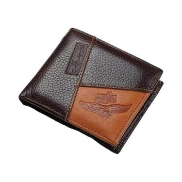 Imagem de Carteira Masculina De Couro Genuíno Com Zíper Para Moedas, Bolsa Mascu