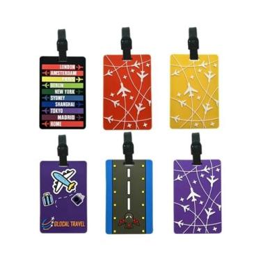 Imagem de Etiqueta De Bagagem Em PVC Em Formato De Avião, Identificação De Nome,
