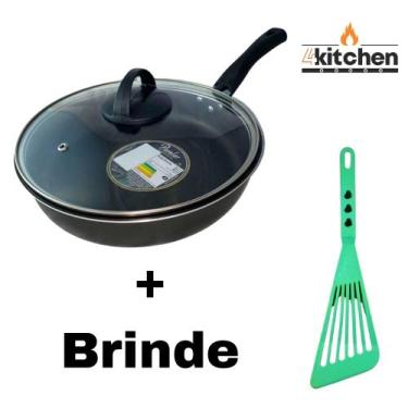 Imagem de Panela Frigideira Antiaderente Teflon em Preto N-22 + Brinde Cor:Azul 