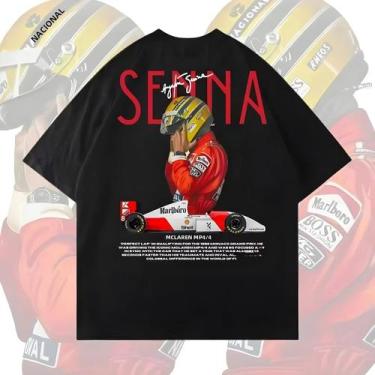 Imagem de Camiseta Gráfica Unissex Ayrton Senna Fórmula 1 Y2K Liam Payne Style P