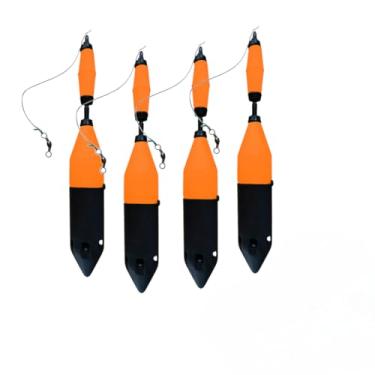 Imagem de Boia Torpedo 45g para Pesca Profissional e Esportiva com Alta Flutuação, Excelente Desempenho e Maior Taxa de Acerto Arraste Leve, Ideal para Rios e Lagos, Bastão boia flutuante Kit c/4UN (Laranja)