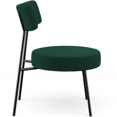 Imagem de Kit 02 Poltronas Decorativas Para Sala De Estar Base Fixa Londres L02 Bouclê Verde - Lyam
