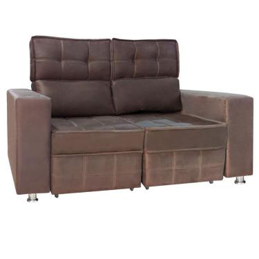 Imagem de Sofá Retrátil E Reclinável 2 Lugares Londres 1.60cm Com Molas Suede Speciale Home Café