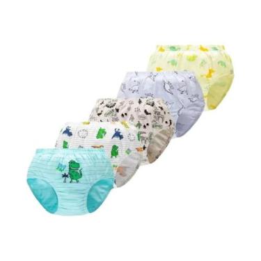 Imagem de Cuecas De Algodão Com Estampa De Dinossauro Para Meninos, Pacote Com 5