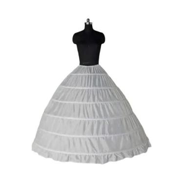 Imagem de Saia De Crinolina Preta, Branca E Vermelha Com 6 Aros Para Vestido De 