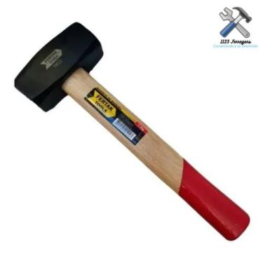 Imagem de Marreta Quadrada de Metal 1Kg com Cabo de Madeira Fertak