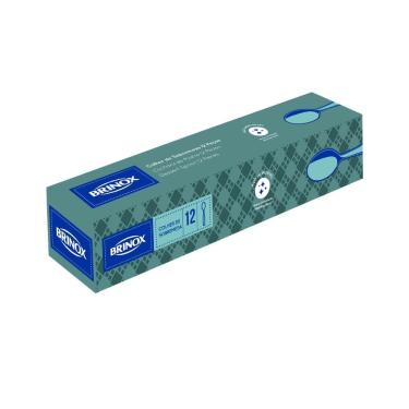 Imagem de Conjunto de Colheres es de Sobremesa Brinox Lyon 12 Peças Polido com Friso Inox 