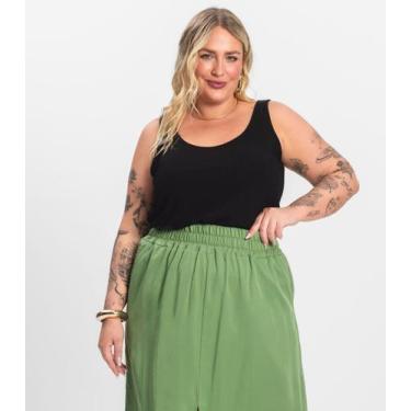 Imagem de Regata Plus Size Em Ribana Canelada Secret Glam Preto, Plus G2, Preto