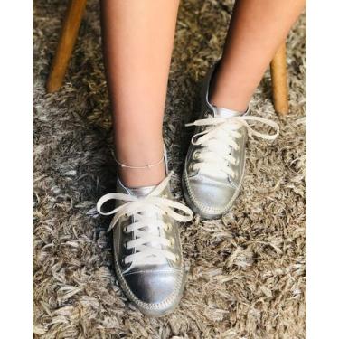 Imagem de Tênis feminino Prata confort de couro - Izabella Araújo, Prata, 34