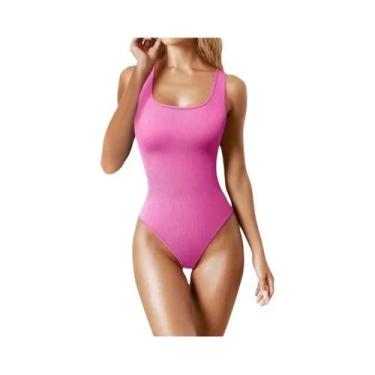 Imagem de Macacão Feminino Slim Fit De Verão Em Malha Sólida Casual Chic - NONE,
