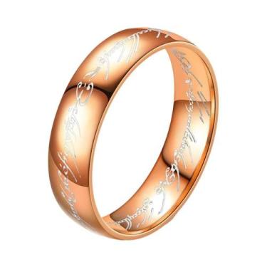 Imagem de Anel Hip-hop Gótico Masculino Com Gravação 3D, Estilo Senhor Dos Anéis