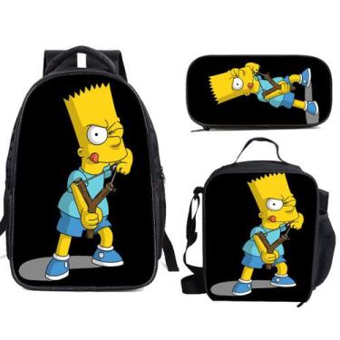 Imagem de Conjunto de mochilas escolares Simpsons de 3 peças para estudantes - y