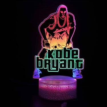 Imagem de Lâmpada de ilusão LED 3D com luz noturna, tema de anime Kobe Bryant - 