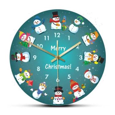 Imagem de Relógio de parede Christmas Snowman Silent Non-Ticking 30cm - Yiweisai