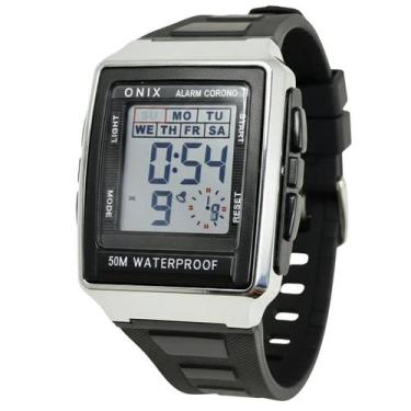 Imagem de Relógio Masculino Onix IT1805 Prata e Preto Digital Resistente à Água 