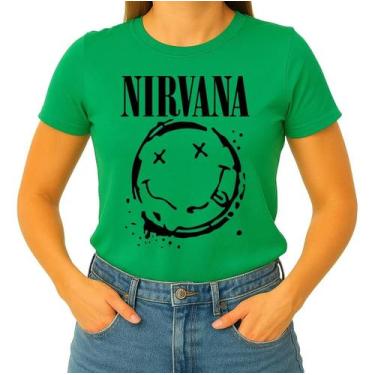 Imagem de Camiseta Camisa Adulto Feminina Masculina Algodão Banda De Rock Nirvan