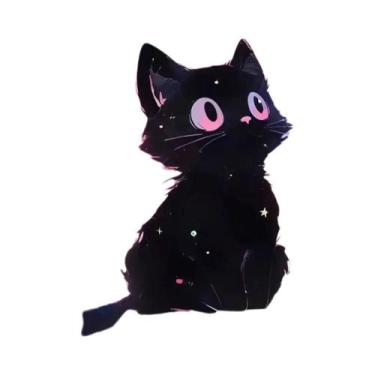 Imagem de Pintura Diamante DIY 5D Céu Noturno Com Gatos, Bordado De Diamantes Re
