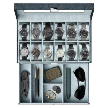 Imagem de Caja para Relojes ProCase 12 Espacios para Hombre con Cajón Verde Medi