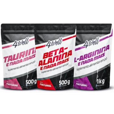 Imagem de Kit Arginina 1kg + Beta Alanina 500g + Taurina 500g - 4well