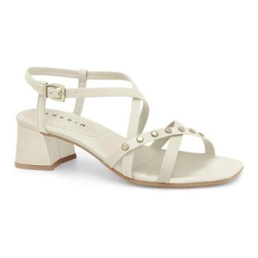 Imagem de Sandália Ramarim Feminina Salto Bloco Tiras Spikes Conforto Original -