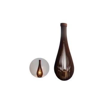 Imagem de Luminária de piso chão gota em madeira MDF 60cm e27