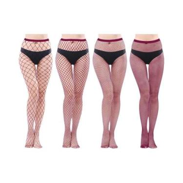 Imagem de Meias De Rede Super Elásticas Para Mulheres, 4 Peças, Meias De Rede Gó