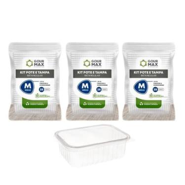 Imagem de Pote Descartavel 500ml 72un Empilhavel BPA Free C/ Vedacao Marmita Fit